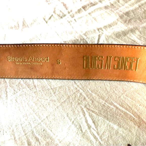 Streets Ahead Blues at Sunset Belt /Snake-embossed W/Large Silver buckle Size S - Picture 7 of 8